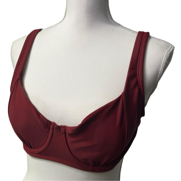 KONA SOL burnt rust underwire bikini swim top size L 12/14 NWT - Picture 6 of 9